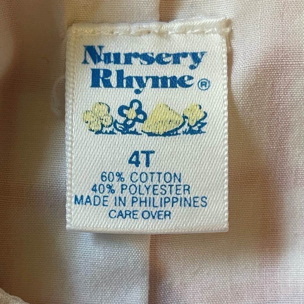 Vintage Nursery Rhyme Toddler Romper Size 4T Checkered Print - Picture 3 of 4